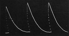 Fig. 5. Aufzeichnung aufeinander folgender, gleichförmiger Reaktionsbewegungen von Mimosa.